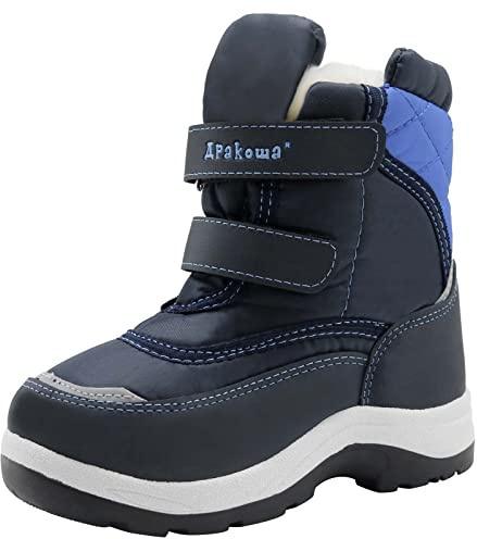 Apakowa New Kid's Boys Winter Snow Boots (Toddler/Little Kid) (6 M US Toddler, Blue2)