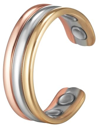 YINOX CPR-0955 magnetisk kopparring för män och kvinnor, antik stil, justerbar, hälsosam, koppar