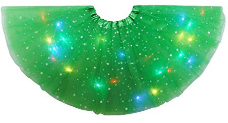 Hifot Falda Tutú para Niñas con Luz LED, Vestido Lentejuelas Tutu Ballet niña, Vestido Corto de Baile Colorido Princesa para Fiestas de Navidad