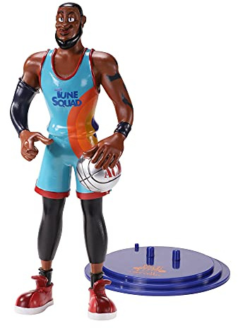 BendyFigs The Noble Collection Space Jam 2: A New Legacy Lebron - 7.5in (19cm) Noble Toys Bendable Figure Posable Collectible Doll Figures with Stand