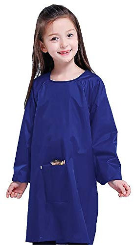 ONET Malkittel Kinder 7-12 Jahre, Malschürze für Kinder, Bastelschürze Kinder Malschürze, Schürze Kinder für Schule-Kunst Malerei Malkittel Schürze (L)