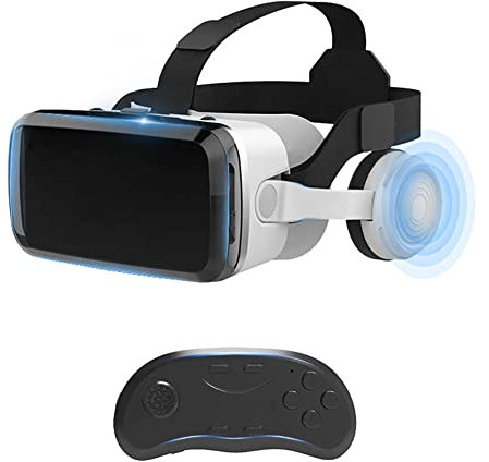 Allt-i-ett VR-headset, VR-glasögon med kontroller, HD virtual reality-headset med gamepad, VR-glasögon för TV, filmer och videospel