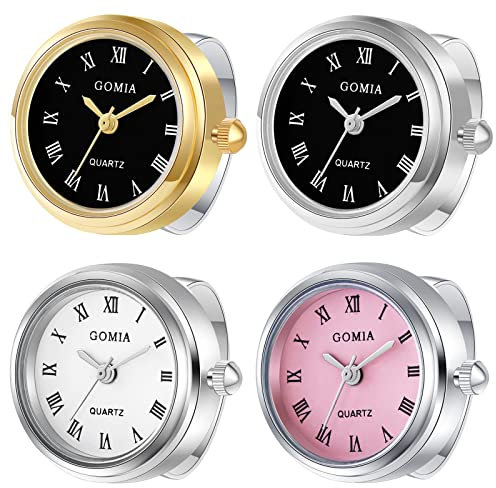 Avaner Ringuhr Fingeruhr mit rundes Gehäuse Mehrfarbiges römisches Zifferblatt Verstellbarer Ring 3ATM Wasserdicht Ring Uhr Finger Uhr ALS GESHCNEKE für Damen