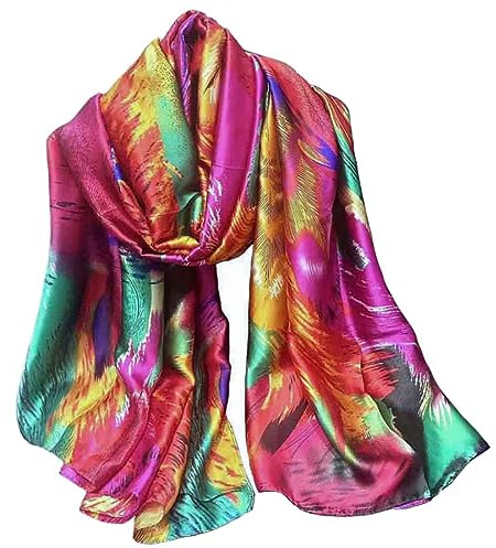 Pokeedioty Scarfs for Women Lightweight Head Scarf Fashion Scarves Elegant Floral Pattern Sunscreen Shawls and Wraps (P 038)