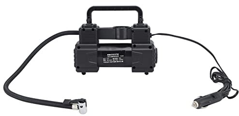 Pompa per Compressore d'aria a Doppio Cilindro per Carichi Pesanti, 12V 120PSI, con Luce di Lavoro a LED, per Camion, SUV, Furgoni, Auto, Biciclette, a Basso Rumore, Ampia