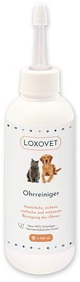 LOXOVET - Nettoyant pour Oreilles, pour Le Nettoyage Auriculaire des Chiens et Chats, Contre Cérumen, Saleté, Acariens, Odeurs, Aide à Soulager Les Démangeaisons et Les Inflammations, 100ml