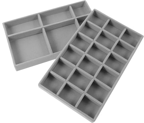 Garneck Organizer Gioielli 2 Pezzi in Flocking e Pp Scomparti Multipli per Proteggere Bracciali e Orecchini Uso Personale in Casa Salvaspazio