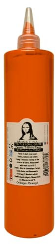 Tinte para tela de 500 ml. Pintura textil resistente al lavado. Color para camiseta para tejidos claros. Lavable a máquina, resistente al lavado. Pintura textil, color de tela (naranja)