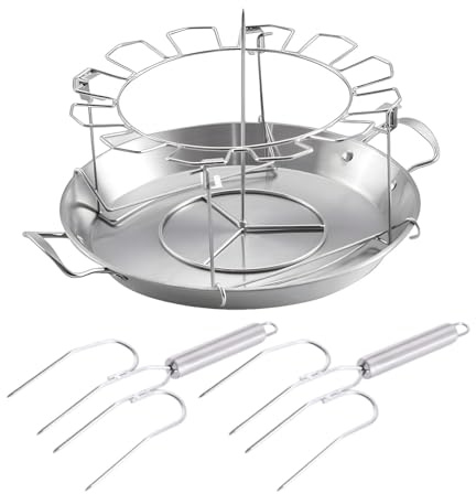 Grillställ för kycklingben, Grillställ för kycklingben | Grillställ i rostfritt stål Kycklingbensvingställ | 12 fack för trumstickshållare non-stick BBQ-tillbehör med dropppanna för picknick