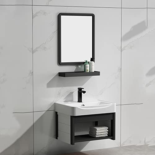CVERTHAF Lavabo de baño pequeño, combinación de Mueble de baño, Mueble de baño, Lavabo de baño con Espejo, Juego de Lavabo de baño montado en la Pared, tocador Flotante para baño, tocador de baño (
