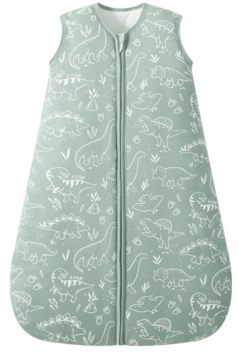 FIEMOL Saco de dormir para bebé de 2,5 tog, 18-24 meses, saco de dormir de algodón para invierno, saco de dormir para recién nacidos y bebés, manta cálida con cremallera de 2 vías, dinosaurio