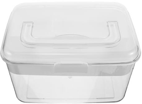 TOYANDONA Boîte de Rangement Portable pour Remède avec Poignée Boîte Transparente en Plastique Organisateur de Pilules Compartimenté Trousse de Secours Familiale pour Maison et Voyages