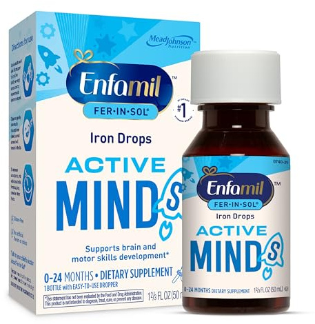 Enfamil Fer-In-Sol Iron Supplement Drops for Infants, 50 mL dropper bottle (Packaging May Vary)