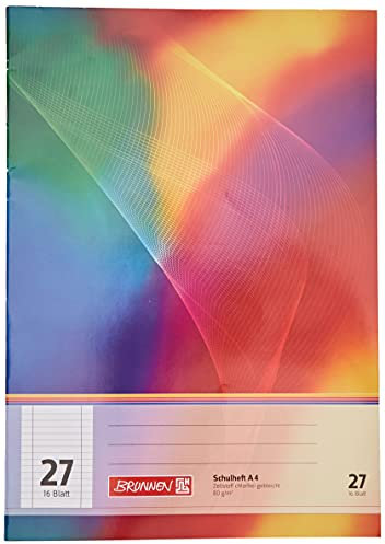 BRUNNEN Schulheft | A4, Lineatur 27, 16 Blatt, mehrfarbig