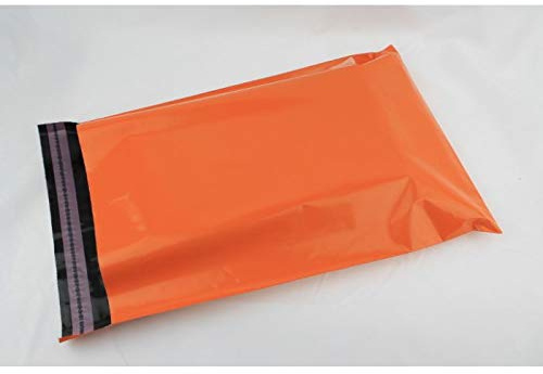 REALPACK - Bolsas para envío de plástico tipo sobre, color naranja, 305 x 406 mm (+ 40 mm borde), 100 unidades