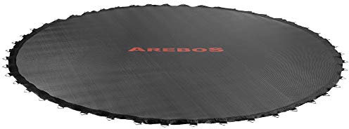 Arebos Trampolin Sprungmatte Ø 323 cm | für Trampoline mit Ø 366 cm, 72 Ösen und 140 mm Federlänge | Sprungtuch | 150 kg belastbar | 9-Fache Naht | Polypropylen | inkl. Federspanner