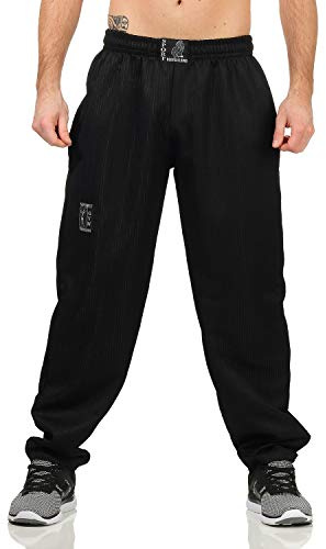 ZARMEXX, Pantaloni sportivi da uomo, lunghi, adatti per jogging, bodybuilding, palestra, sollevamento pesi e allenamento, Nero , L