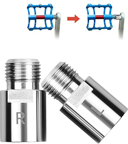 Vesaneae 1 Pair Chrome-Molybdenum Steel Bicycle Pedal Extender,20 mm Bicycle Foot Pedal Spacer with L and R markings,Adapter for foot pedal extensions,for Mountain,Folding,Racing Bikes