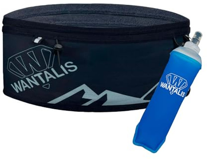 WANTALIS Weasy 2 Ceinture Running avec Poche étanche + 2 Grandes Poches Filet, 1 Poche Zip, Porte Dossard et Porte Bâtons | Running, Trail, Voyage