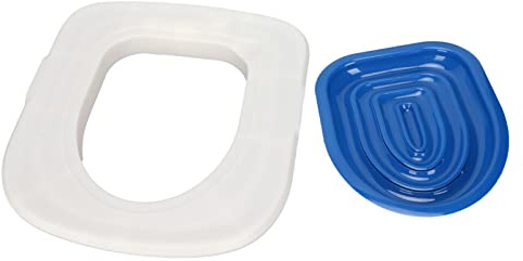 Kit de Formateur de Toilette pour Chat Universel Domestique pour Nettoyer Les Animaux (Plateau Blanc, 1 Support intérieur Bleu)