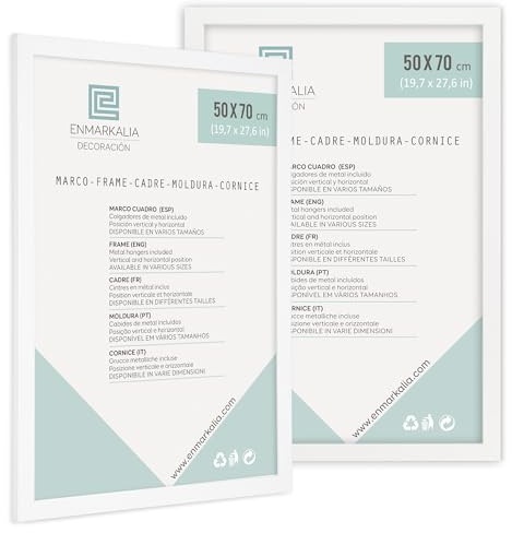 Enmarkalia Set de 2 Marcos 50 x 70 cm color Blanco X2 Uds.
