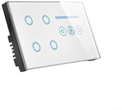 Smart Dimmer Switch, for TUYA WiFi Light Switch for Dimmable LED/CFL/Incandescent Bulbs, 4 Gang Switch Fan Speed Dimmer interruptor Glass Touch Panel Power(white)