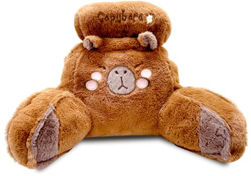 Fortivae Almohada de Lectura para La Cama, 1 Pcs Cuddle Cushion Capybara, Almohada de Apoyo para La Espalda, para La Capybara(60 x40cm)