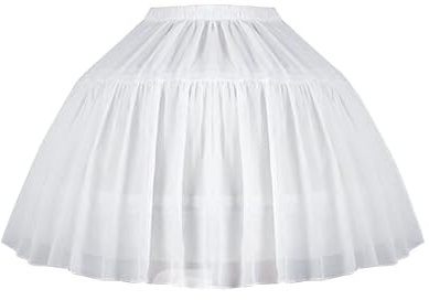 Vlazom Sottogonna da Donna Gonne Corte 2 Cerchio Tulle Vita Alta Tutu Lolita Abiti da Sposa Damigella Vestito da Sottogonne，Bianco，XL-3XL