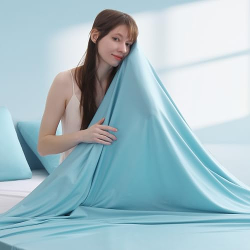 Elegear Cooling Blankets for Hot Sleeper Throw XL, Arc-Chill 3.0 Cool Fiber with Silver Ion for Sensitive Skin, Ultra Lightweight Breathable Summer Cold Blanket for Home Bed Couch Office Camping, Blue