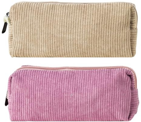 2 Stück Einfache Schreibwarentaschen, Retro-Schreibwarentaschen, Cord-Schreibwarentaschen, Aufbewahrungstaschen Für Schüler-Briefpapier, Schulbedarf