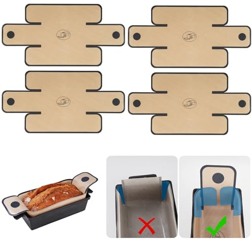 NiHome 4-Pack Silicone Bread Loaf Pan Liners, Reusable and Nonstick Silicone Bread Sling, Fit for 9x5, 9.5x5, and 10x5 Inch Loaf Pans, Dishwasher Safe, Easy to Clean (Brown)