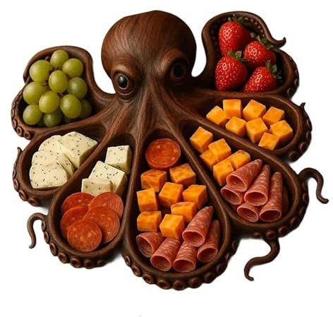 Creation - Piatto da portata in legno di faggio, per formaggi, frutta, decorazione per feste costiere per intrattenere gli ospiti