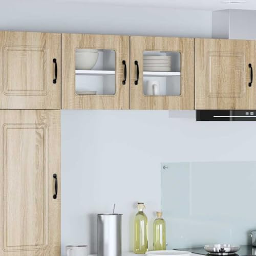 Mokuyary Armario de cocina Kalmar Sonoma, roble 40 x 31 x 40 cm, material de madera, armarios de cocina suspendidos, armarios de almacenamiento flotantes, modelo 1 armario de pared de cristal (1