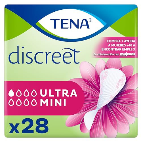 TENA Discreet Ultra Mini x 28 - Protegeslip Ultrafinos para Mujeres con Tecnología microPROTEX - para Incontinencia y Pérdidas de Orina Leves