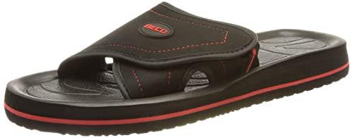 Beco Baby Carrier Unisex Fußbettpantoletten, Klettbandage Pantoletten, Schwarz Schwarz Rot 50, 46 EU