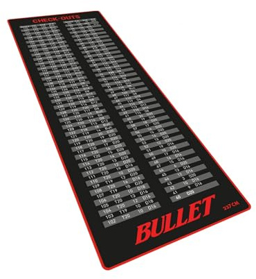 Professioneller Dartteppich - 237x80cm - Dart Zubehör für zu Hause, Büro, Kneipe, Partys - Dartmatte mit Turniermaßen Score Indikator und Oche - Darts Carpet zum Schutz des Bodens - Checkout Rot