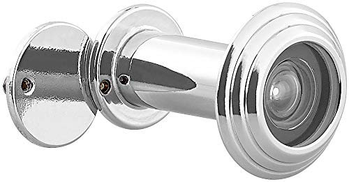 PEARL Tür-Spione: Türspion mit Sichtschutz, 160°, 36-60 mm, Ø 14 mm, Edelstahl verchromt (Door-Viewer, Abdeckung)