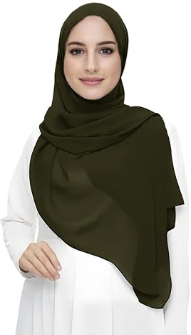 Premium Chiffon Hijab Halsduk Scarf för Dam, Lätt och Tunn Slöja Huvudsjal för Muslimska Kvinnor