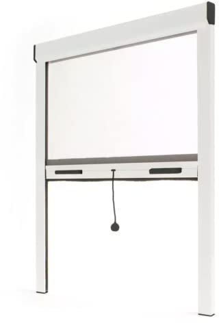 Store moustiquaire fenêtre alu recoupable (largeur x hauteur) -protection insecte ajustable (Lg 800mm x Ht 1300 mm, Blanc)