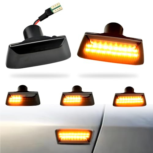 MKptopia 2 uds LED dinámico marcador lateral luz de señal de giro intermitente secuencial compatibles con O-pel In-signia A-stra H Za-fira B Cor-sa D Compatible con Che-vrolet Cru-ze