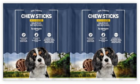 by Amazon Hundeleckerlis - Kaustangen mit Geflügel, 8x11g (88g)