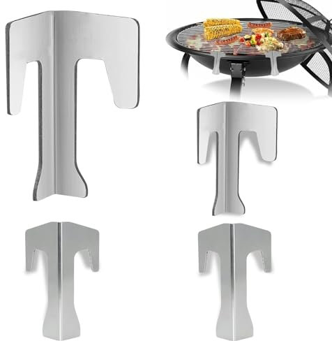 Juego de 4 separadores de placas de fuego, juego universal de acero inoxidable para barriles de fuego, braseros y barbacoas esféricas. Disco para barbacoa, accesorios para parrilla