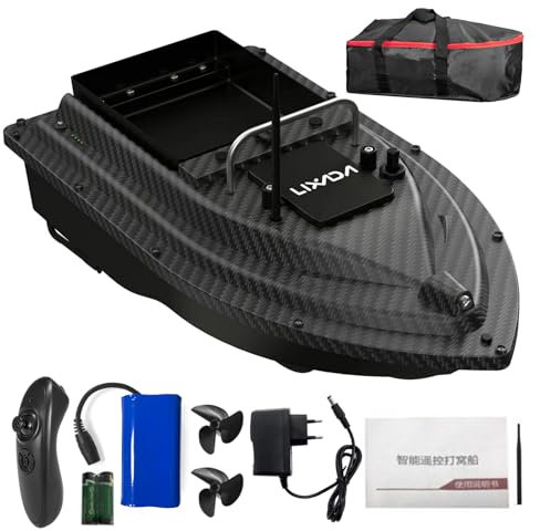 Lixada Barco de Cebo de Pesca, Control Remoto inalámbrico, Cebo de Pesca, Barco, alimentador de Pesca, Dispositivo buscador de Peces de Alcance Remoto de 430-540 Yardas