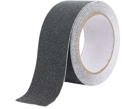 Funnytek halkfri tejp, 1 rulle trappa halkfria remsor med självhäftande 10 cm x 15 m halkfri tejp, stark självhäftande säkerhet för golvbeläggning för inomhus- och utomhusbruk, grå