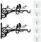 XMNIVATE 2 Pcs Wrought Iron Flower Stands, 5 Pcs Hooks, Plant Basket Brackets, Flower Pot Hangers, Wall Hanging Hooks, Heavy Metal Hangers, Suitable for Hanging Flower Pots and Bird Feeders