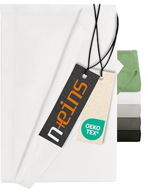 npluseins Bettlaken ohne Spanngummi - Ultrasoft und superweich - Betttuch für Bett Wohnmobil Camping Decke Reisedecke Ultraleicht – Laken 1628.2375, 150 x 250 cm, weiß