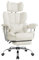 IWMH Chaise de Bureau Ergonomique avec Repose-Pieds et Soutien Lombaire, Chaise Bureau à Hauteur Réglable, Fauteuil de Bureau Dossier Haut, Simili Cuir, 200kg (Blanc)