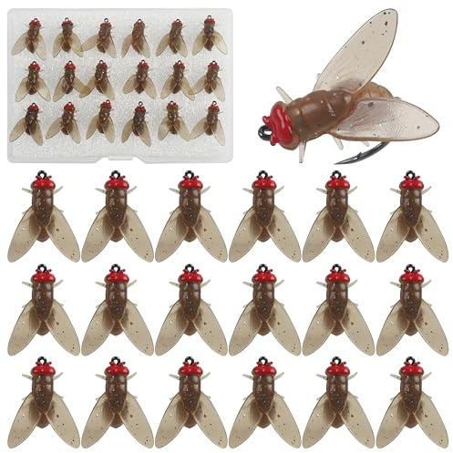 Bionic Fly Fishing Bait, 18pcs Trout Jig Swimbait Dry Flies Bass Fly Fishing Lures Kit Panfish Lure Fly Fishing Hook Artificial Soft Bait for Freshwater Saltwater