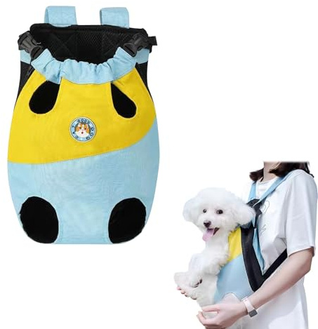 Zaino per Cani, Borsa Trasportino Cane, Zaino Trasportino Cane Gatti Regolabile e Traspirante, Marsupio per Animali Domestici Piccoli/Medi, Borsa Porta Cani per Viaggio, Campeggio, Passeggiata