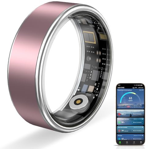 HPLSZCN Smart Ring Health Tracker, Touch Health Rings, Heart Rate, Blood Oxygen, Women Health, Sleep & Fitness Tracker, Smart Ring for Women & Men, No App Fee for Features (Black, 3)